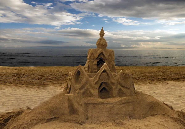 Sandcastle on the beach — Stock Photo, Image