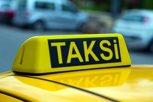 Taxi istanbul yellow sign — Stock Photo, Image