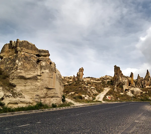 Stone formations in Cappadocia, Turkey. — Stock Photo, Image