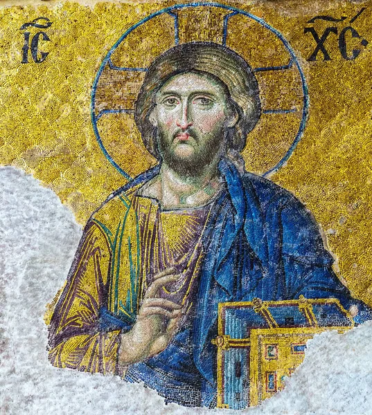 Ícone Mosaico Cristão Jesus Cristo — Fotografia de Stock