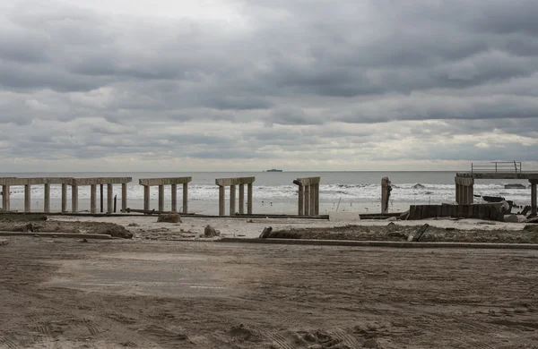 Orkanen sandstranden. efterdyningarna i new york — Stockfoto