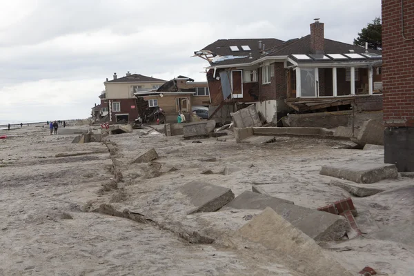 Orkanen sandstranden. efterdyningarna i new york — Stockfoto