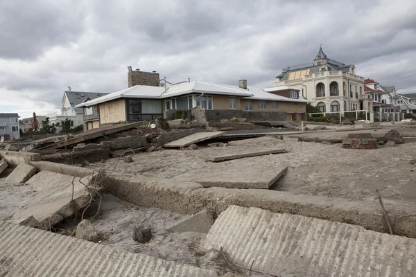 Orkanen sandstranden. efterdyningarna i new york — Stockfoto