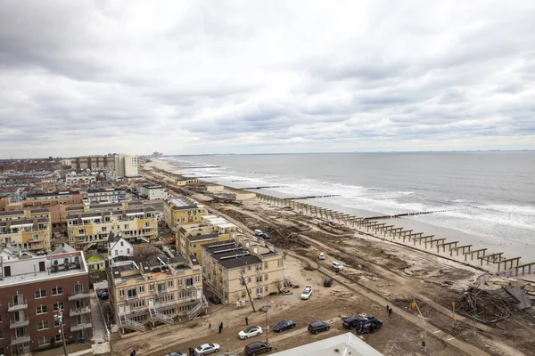 Orkanen sandstranden. efterdyningarna i new york — Stockfoto