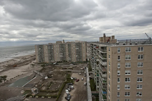 Orkanen sandstranden. efterdyningarna i new york — Stockfoto