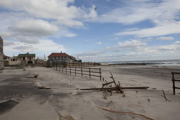 Orkanen sandstranden. efterdyningarna i new york — Stockfoto