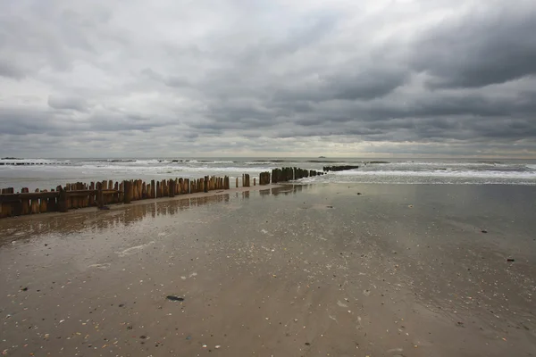 Orkanen sandstranden. efterdyningarna i new york — Stockfoto