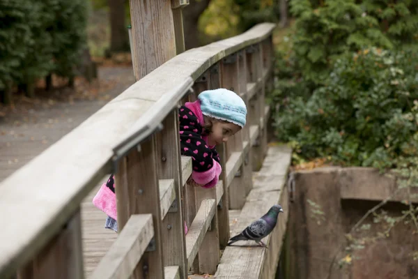 Adorable girl in autumn park — Stock Photo, Image