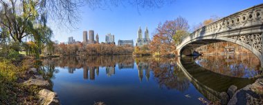 Panorama of Central Park with Bow Bridge clipart