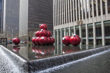 New York - 26 Aralık: Noel süslemeleri Rockefeller Cen