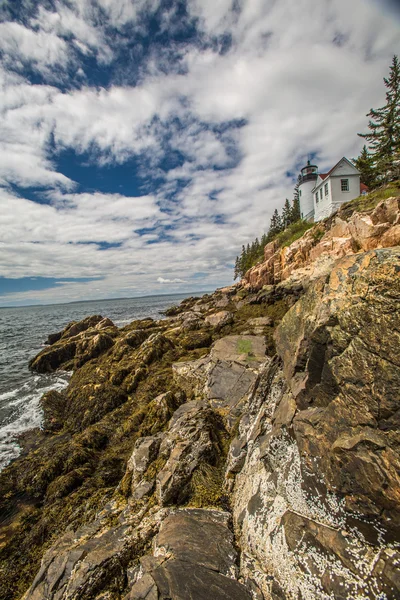 Gitara basowa port, Latarnia morska, acadia national park, maine, Stany Zjednoczone Ameryki — Zdjęcie stockowe