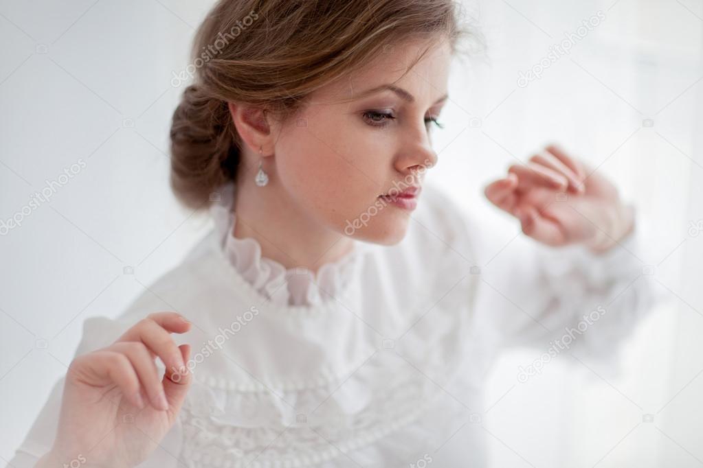 beautiful woman in historical dress