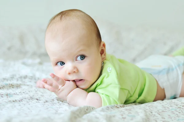 With fingers in mouth — Stock Photo, Image