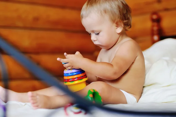 Baby playing toys — Stock Photo, Image