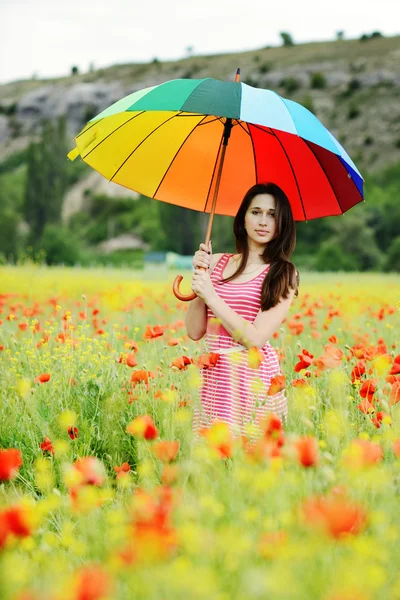 With umbrella — Stock Photo, Image