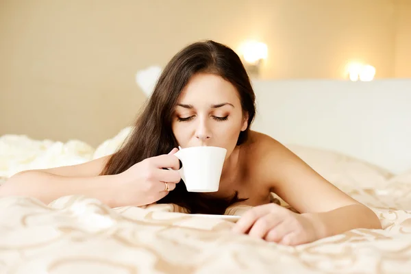 Caffè a letto — Foto Stock