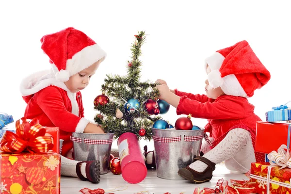 Twee santa helpers — Stockfoto