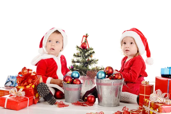 Twee baby santas — Stockfoto
