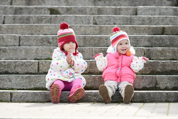 Happy toddler firiends — Stock Photo, Image