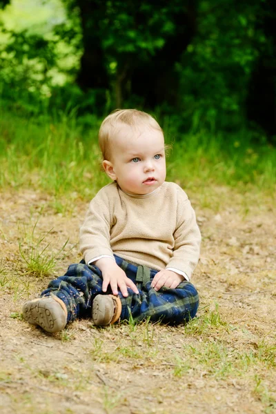 Menino criança no prado — Fotografia de Stock