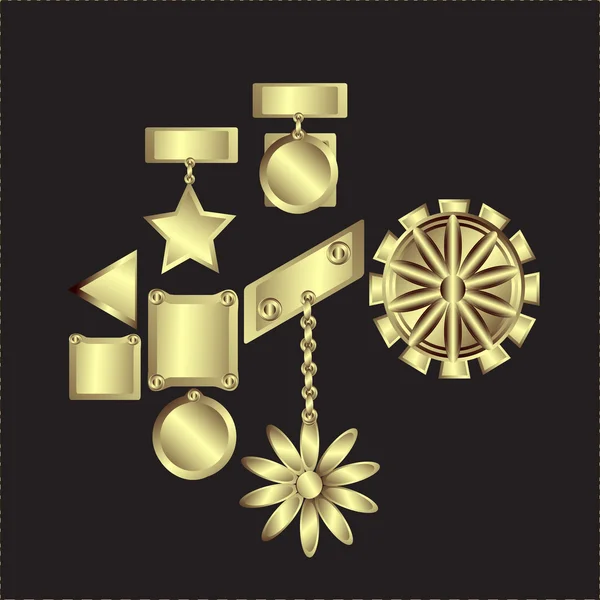 Pièce ou médaille d'or vierge — Image vectorielle