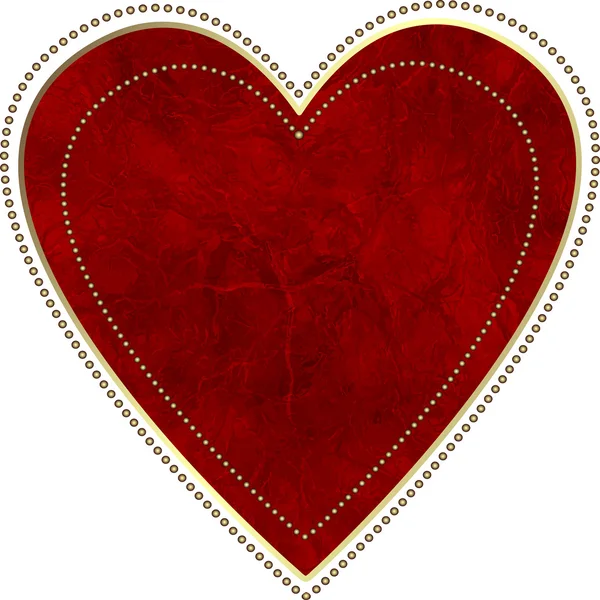 Roșu grunge inima izolat pe un alb — Vector de stoc