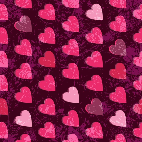 Seamless grunge valentine pattern — Stock Vector