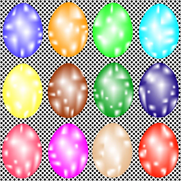 Conjunto de ovos de Páscoa ornamentados — Vetor de Stock