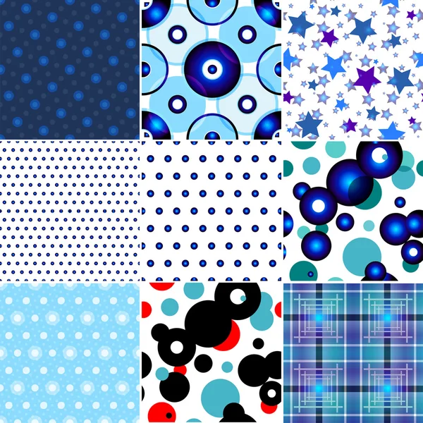Set van negen naadloze patroon textuur — Stockvector
