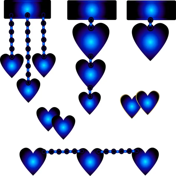 Set of decorative hearts — Stock Vector