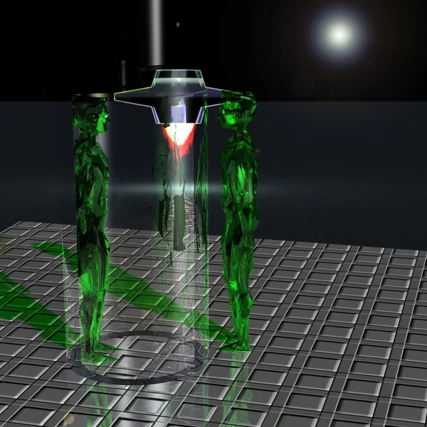 İki yabancı hazırlama teleport için 