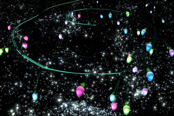 Illüstrasyon Uzak Bir Galaksinin Gece Gökyüzünde Gizemli Elektrik Çelengi — Stok fotoğraf