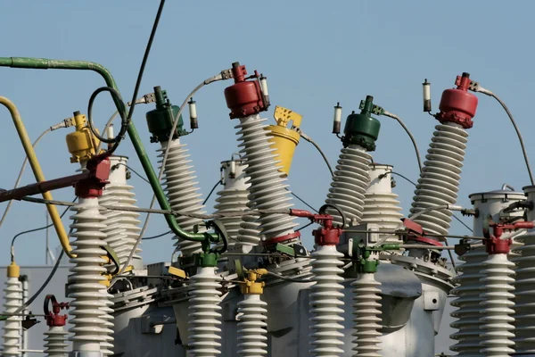 Part of high-voltage substation Royalty Free Stock Images