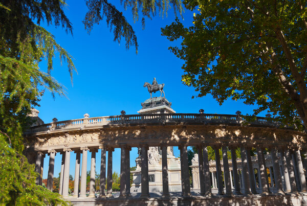 Monument in the Park of the Pleasant Retreat in Madrid Spain