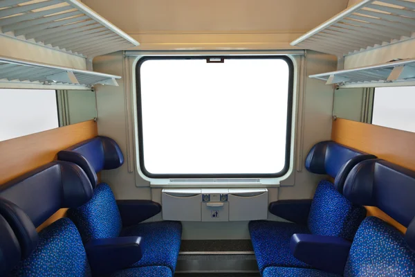 Interno del treno e finestrino bianco — Foto Stock