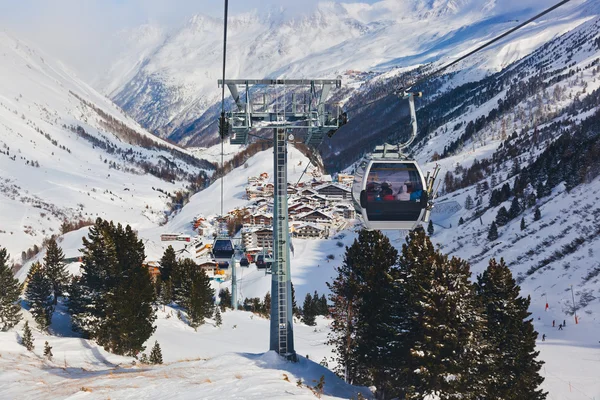 山滑雪度假村 obergurgl 奥地利 — 图库照片