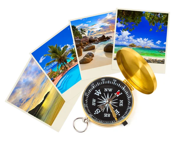 Summer beach shots and compass — Stock Photo, Image