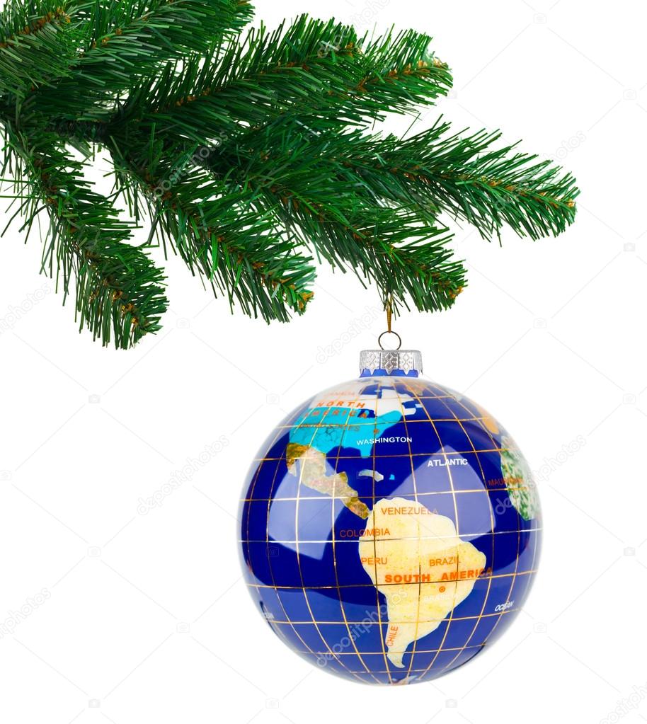 Globe and christmas tree