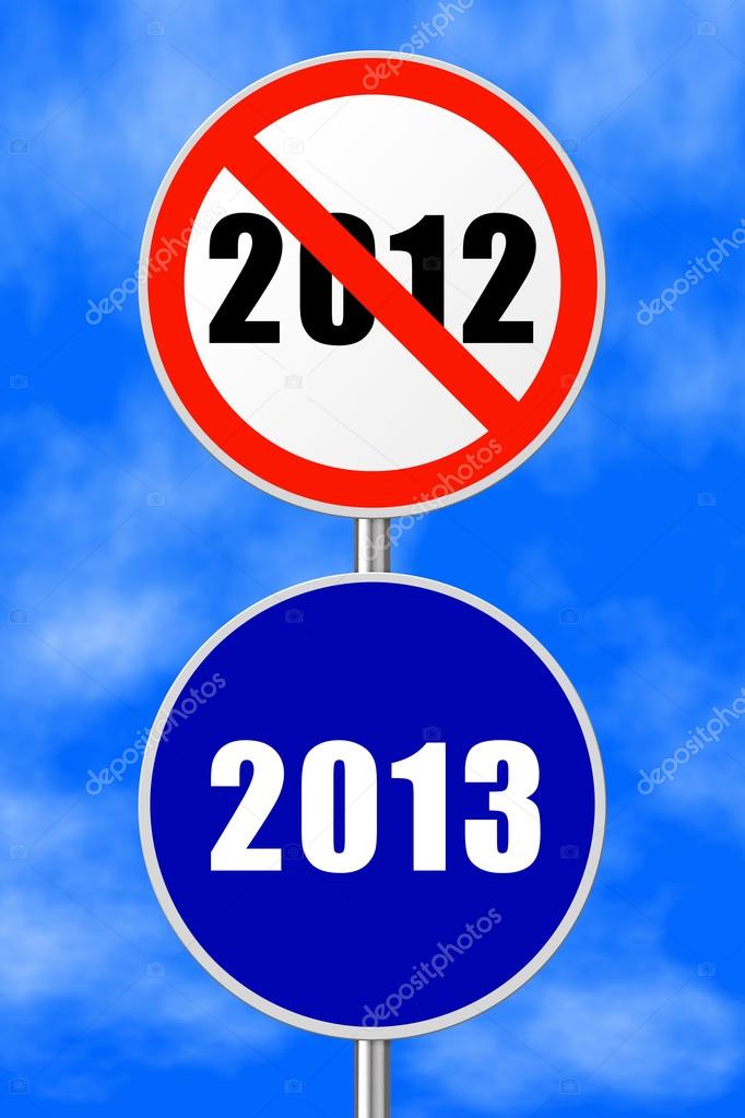 Round sign New Year
