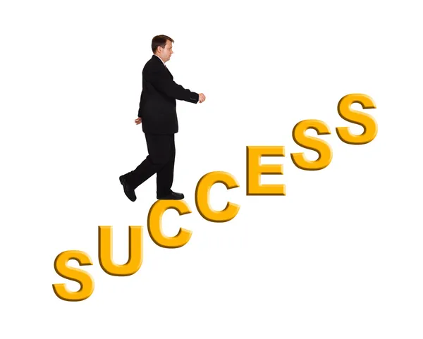 Businessman and stairs Success — Stock Photo, Image