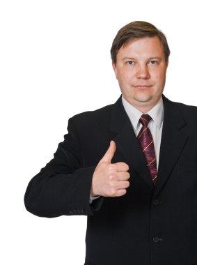 gülümseyerek mutlu bir adam