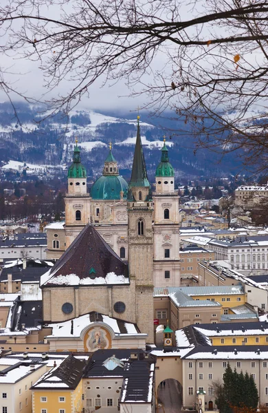 Salzburg Oostenrijk op winter — Stockfoto