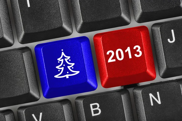 Tastiera per computer con tasti di Natale — Foto Stock