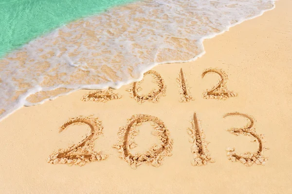 Numbers 2013 on beach — Stock Photo, Image