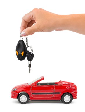 Hand with keys and car clipart