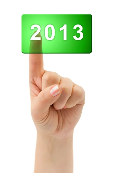 Hand and button 2013 — Stock Photo, Image