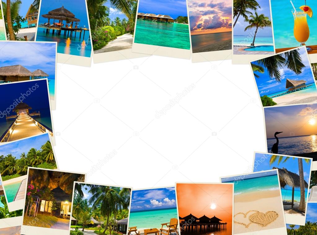 Frame made of summer beach maldives images