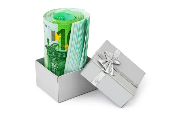 Money in gift box — Stock Photo, Image