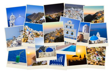 santorini fotoğraf yığını
