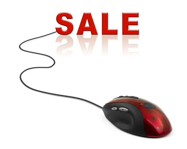 Computer mouse and word Sale — Stock Photo, Image